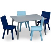 Medinis staliukas su 4 kėdutėmis Blue